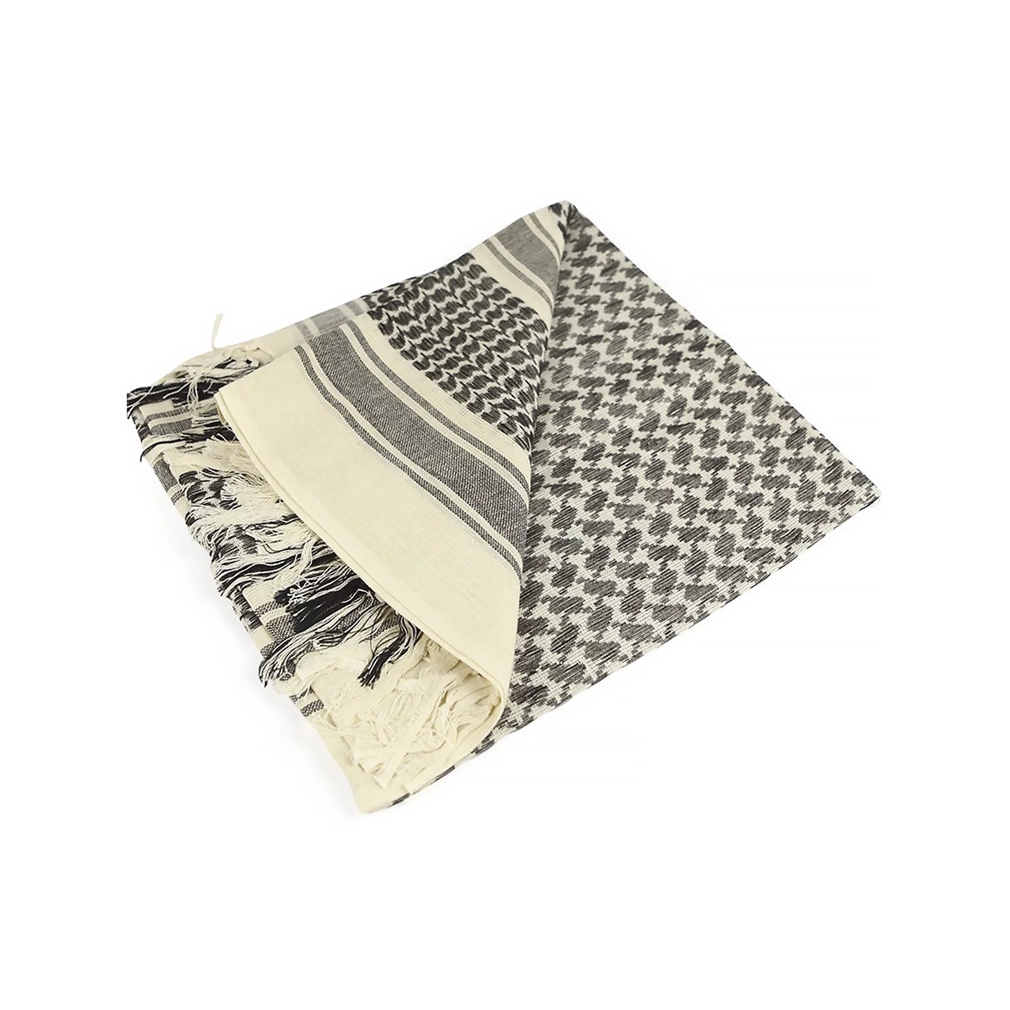 Keffiyeh with Tussle (Beige) 100% Cotton