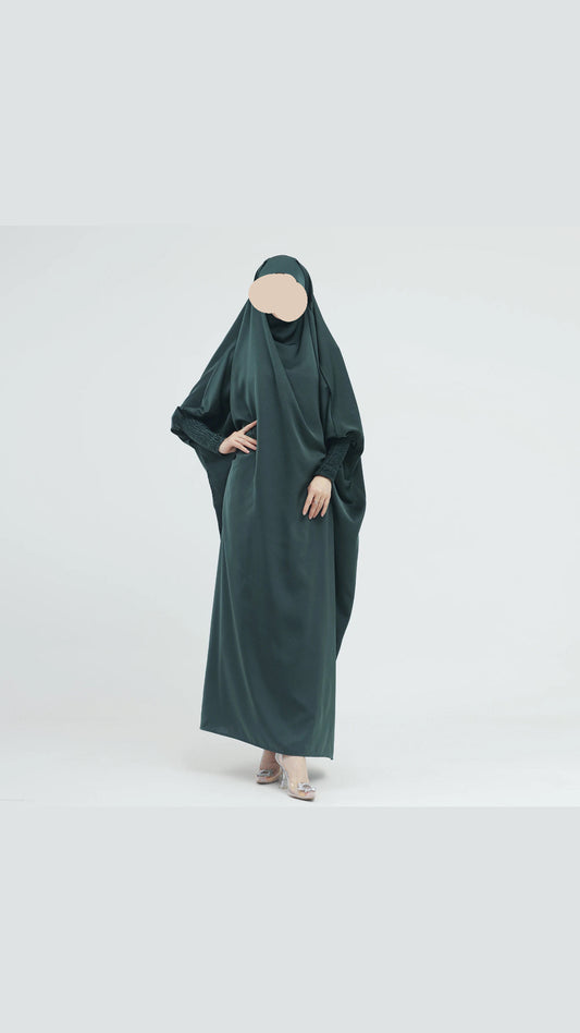 Dark Green Satin Jilbab
