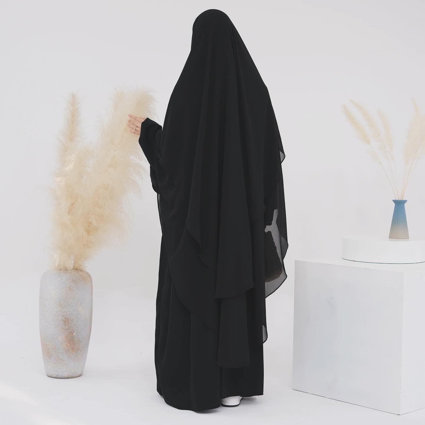 Black Extra Long Khimar for Prayer