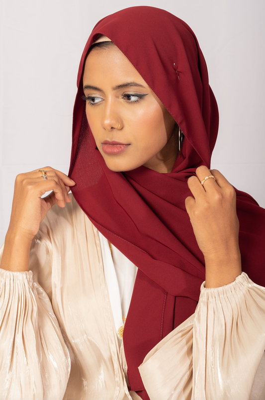 Madina Silk Hijab red